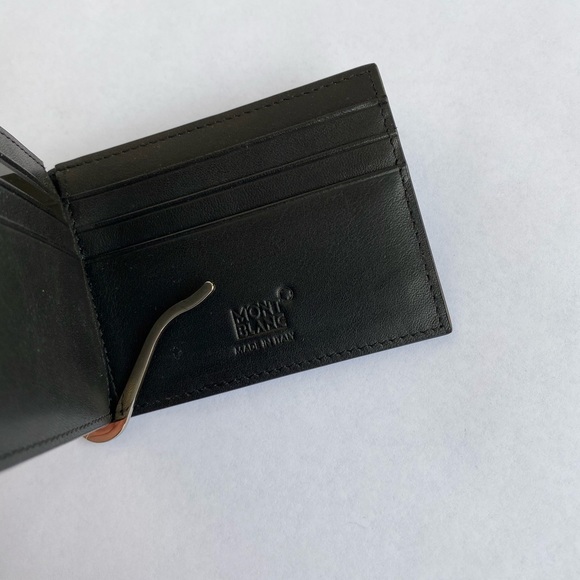 MontBlanc Wallet Black Leather With Money Clip - Picture 3 of 5